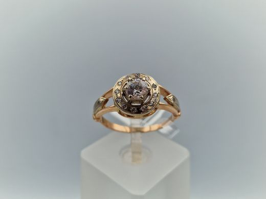 Zelta gredzens ar cirkoniju, 4.03 g, izm. 19.5