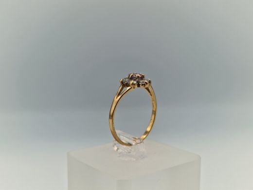 Zelta gredzens ar cirkoniju, 1.38 g, izm. 17
