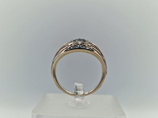 Zelta gredzens ar briljantiem, 2.91 g, izm. 17