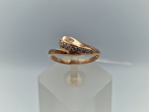 Zelta gredzens ar cirkoniju, 1.91 g, izm. 17.5