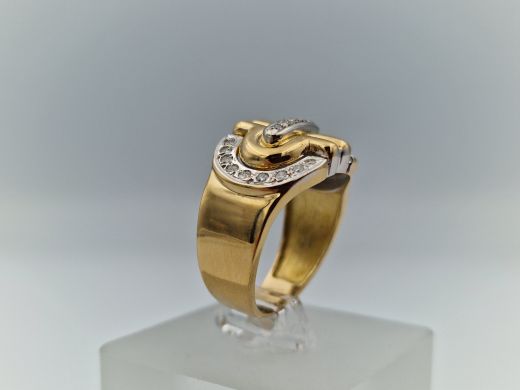 Zelta gredzens ar briljantu, 8.05 g, izm. 17.8