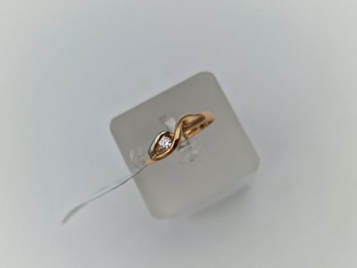 Zelta gredzens ar cirkoniju, 2.61 g, izm. 18.5