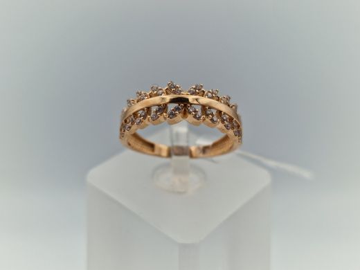 Zelta gredzens ar cirkoniju, 2.07 g, izm. 16.5