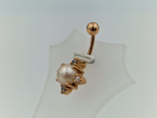 Золотой пирсинг с цирконом, 2.29 г