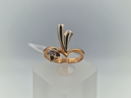 Zelta gredzens ar cirkoniju, 3.31 g, izm. 16.2