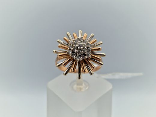 Zelta gredzens ar cirkoniju, 7.26 g, izm. 19.5