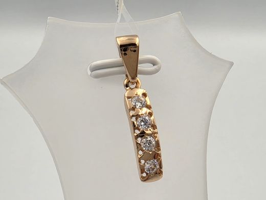 Gold pendant with zircon, 0.89 g