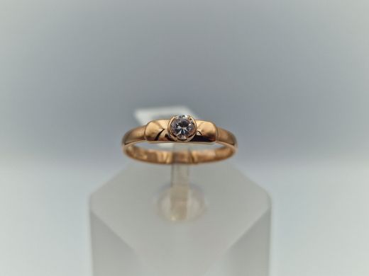 Zelta gredzens ar cirkoniju, 1.61 g, izm. 17