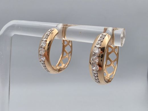 Zelta auskari ar cirkoniju, 2.52 g