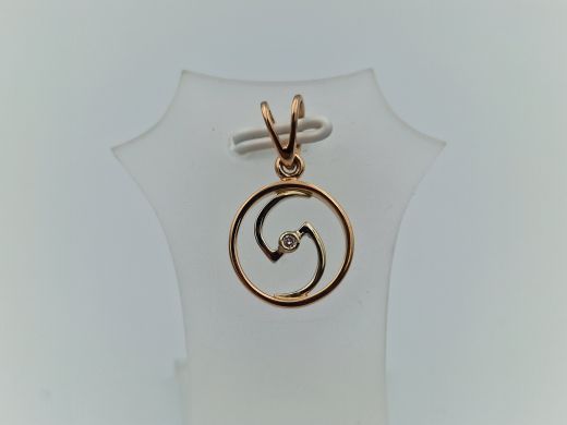 Zelta kulons ar briljantiem, 1.92 g