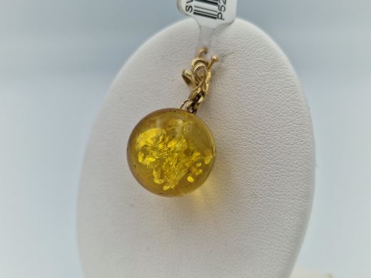 Золотой кулон с янтарьом, 3.52 г