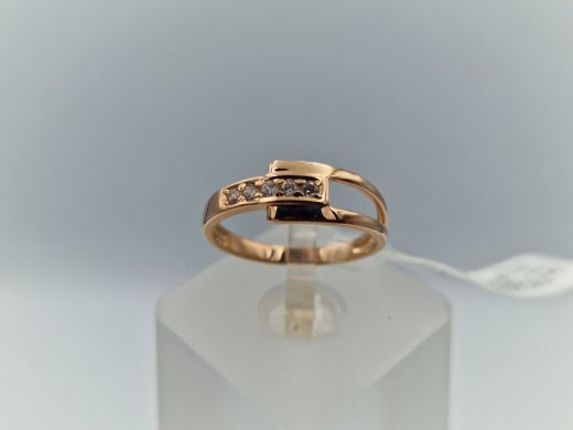 Zelta gredzens ar cirkoniju, 1.75 g, izm. 16