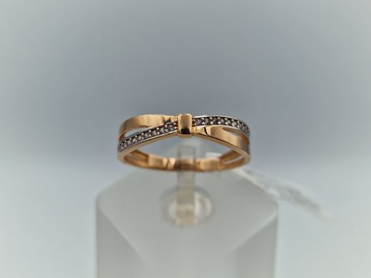 Zelta gredzens ar cirkoniju, 1.87 g, izm. 18.5