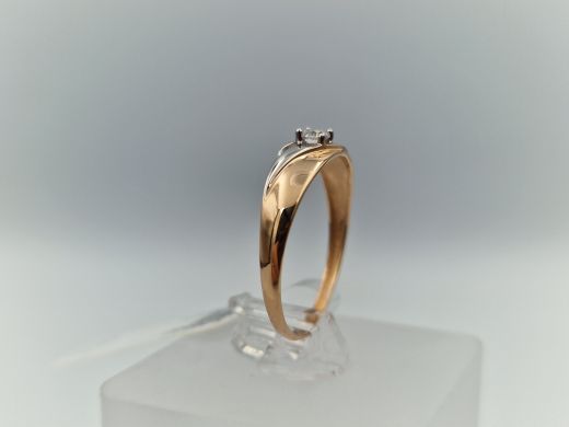 Zelta gredzens ar cirkoniju, 0.67 g, izm. 17