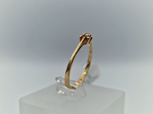 Zelta gredzens ar cirkoniju, 1.19 g, izm. 17.5