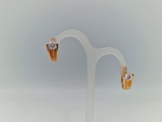 Zelta auskari ar cirkoniju, 3.03 g