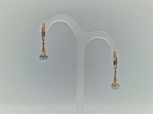 Zelta auskari ar cirkoniju, 3.64 g