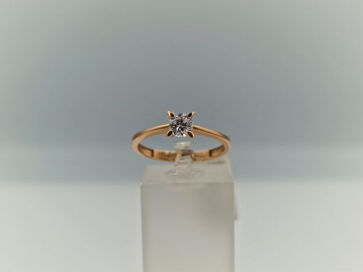 Zelta gredzens ar cirkoniju, 1.48 g, izm. 18.5