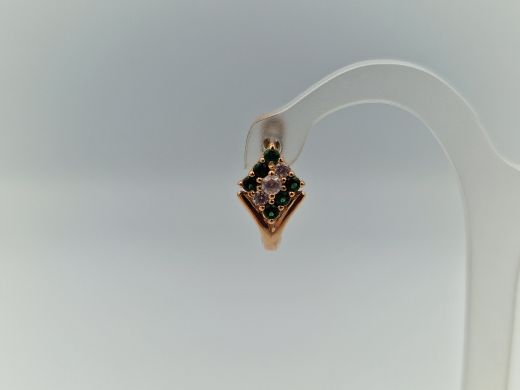 Золотые серьги с цирконом, 1.8 г