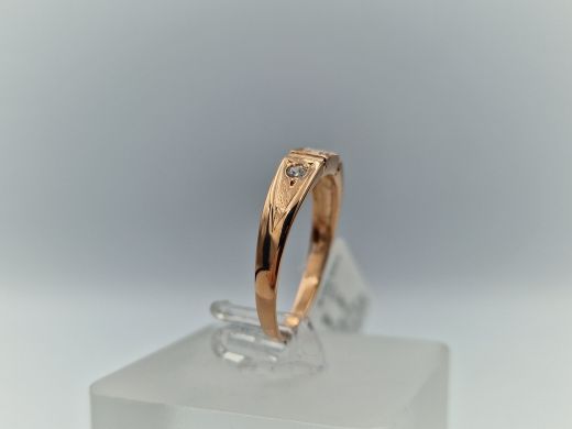 Zelta gredzens ar cirkoniju, 1.98 g, izm. 17.5