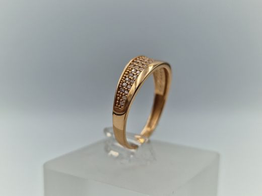 Zelta gredzens ar cirkoniju, 2.05 g, izm. 18.5