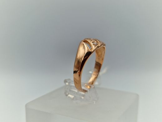 Zelta gredzens ar cirkoniju, 2.12 g, izm. 16