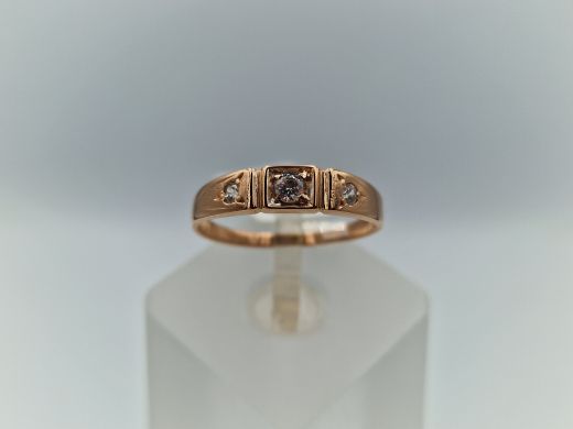 Zelta gredzens ar cirkoniju, 1.98 g, izm. 17.5