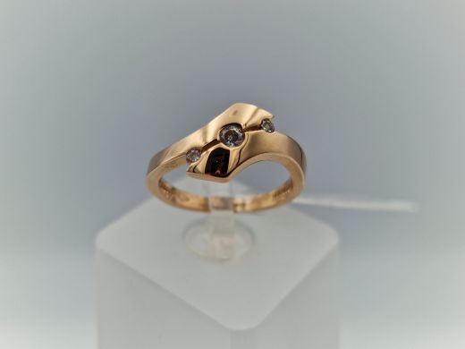 Zelta gredzens ar cirkoniju, 2.81 g, izm. 16