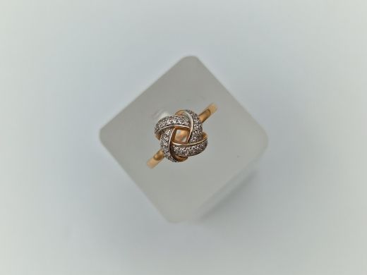 Zelta gredzens ar cirkoniju, 1.92 g, izm. 16.5