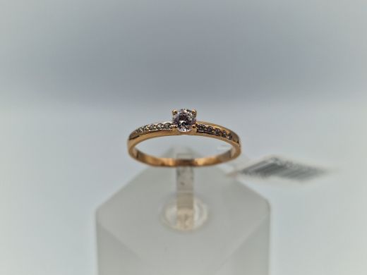 Zelta gredzens ar cirkoniju, 1.34 g, izm. 17