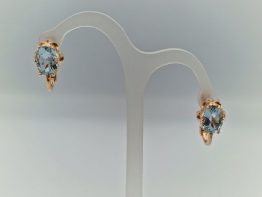 Zelta auskari ar topāzu, 2.57 g