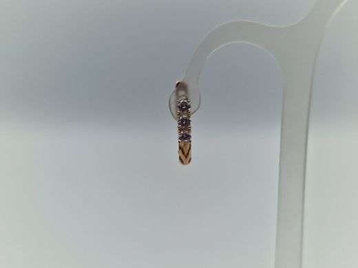 Золотые серьги с цирконом, 1.5 г