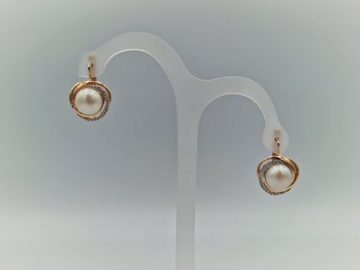 Zelta auskari ar cirkoniju, 6.17 g