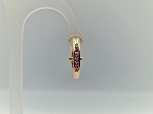 Золотые серьги с бриллиантом, 3.94 г