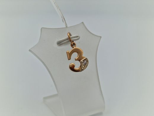 Zelta kulons ar cirkoniju, 0.88 g