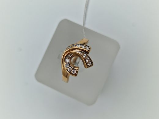 Zelta gredzens ar cirkoniju, 2.19 g, izm. 16.8