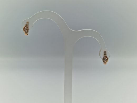 Золотые серьги с цирконом, 1.33 г