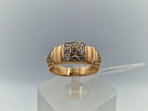 Zelta gredzens ar cirkoniju, 3.71 g, izm. 17