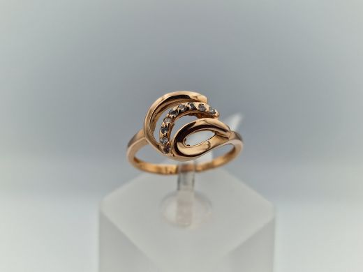 Zelta gredzens ar cirkoniju, 2.36 g, izm. 16.5