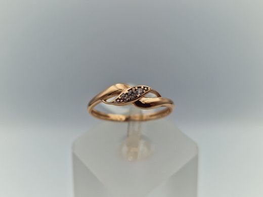 Zelta gredzens ar cirkoniju, 1.41 g, izm. 18