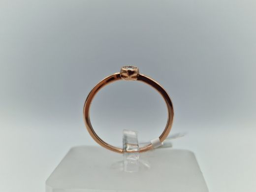 Zelta gredzens ar briljantu, 0.9 g, izm. 17