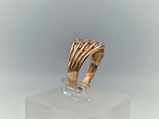 Zelta gredzens ar cirkoniju, 3.55 g, izm. 16