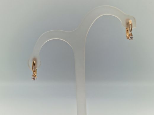 Zelta auskari ar cirkoniju, 1.74 g