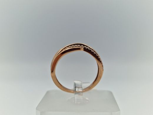 Zelta gredzens ar cirkoniju, 2.12 g, izm. 17.5