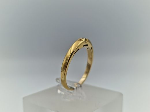 Zelta gredzens ar cirkoniju, 2.24 g, izm. 17