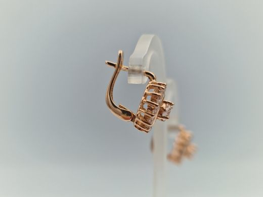 Золотые серьги с цирконом, 4.6 г