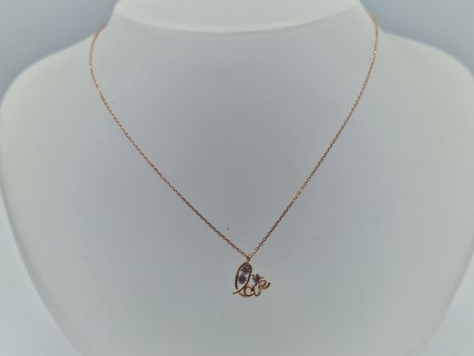 Zelta kulons ar ķēdi ar cirkoniju, 1.43 g