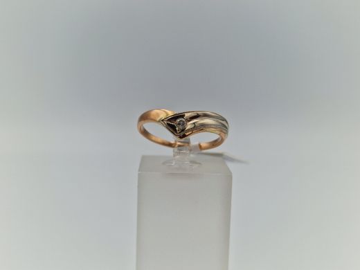 Zelta gredzens ar briljantu, 1.86 g, izm. 17