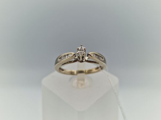 Zelta gredzens ar briljantiem, 2.11 g, izm. 15.8