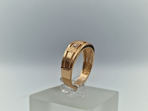 Zelta gredzens ar cirkoniju, 4.17 g, izm. 17.5